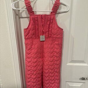 New toddler girls 5T baby Gap Pink snow ski Pants bib overalls water resistant
